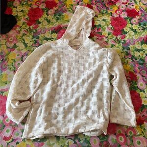 Cream Knit Hooded Sweater